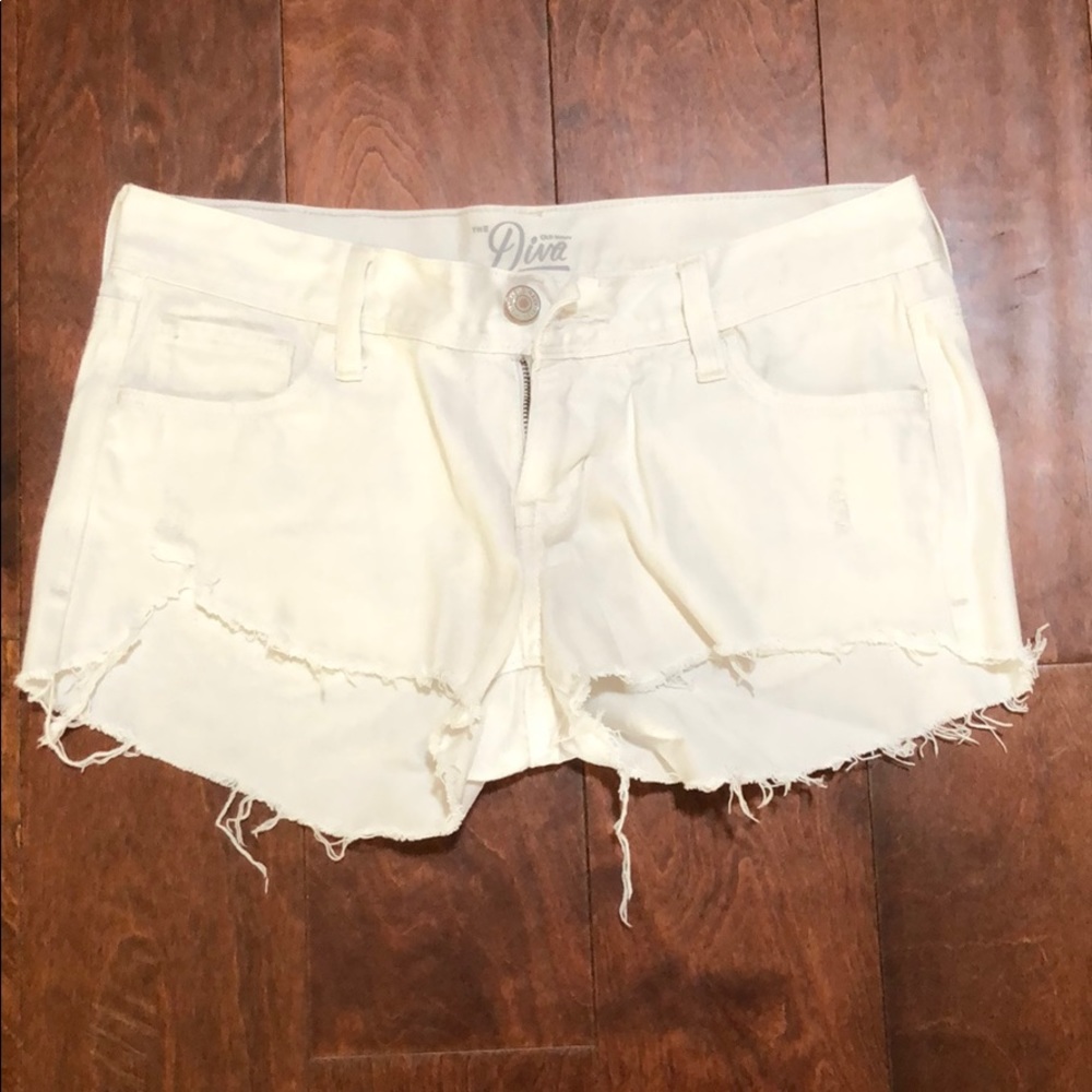 White jean shorts